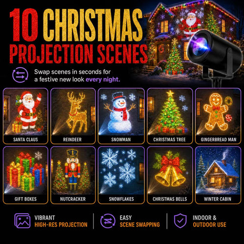 10 CHRISTMAS PROJECTION SCENES