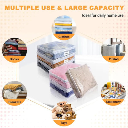 70% OFF📦Large Heavy-Duty Clear Zippered Storage Bags Plastic Sweater Storage Bags with Zipper