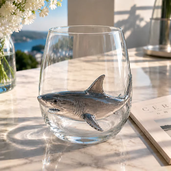 Artisanal 3D Ocean Creature Glass | Blue Ringed Octopus & Sea Life Glassware