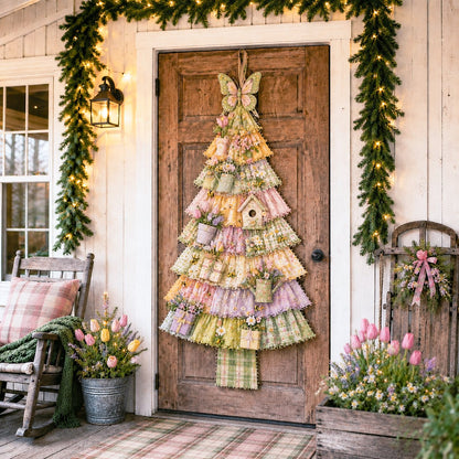 DIY Oversized Patchwork Christmas Tree Door Hanging Kit – Beginner-Friendly, All Tools & Guide Included