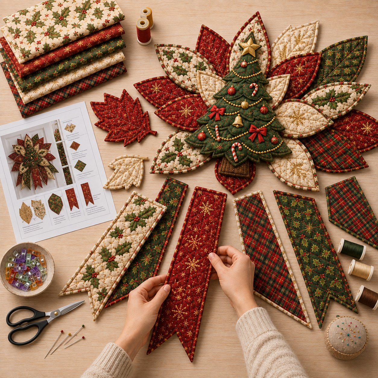 Oversized Christmas Quilted Door Hanger Sewing Kit | 7 Festive Designs | Beginner-Friendly DIY