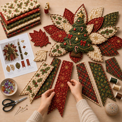 Oversized Christmas Quilted Door Hanger Sewing Kit | 7 Festive Designs | Beginner-Friendly DIY