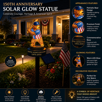 🔥Last Day 70% OFF - ⚾150th Anniversary Baseball Bear Solar Garden Stake Light