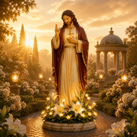 🙏 Jesus Blessing Light Statue