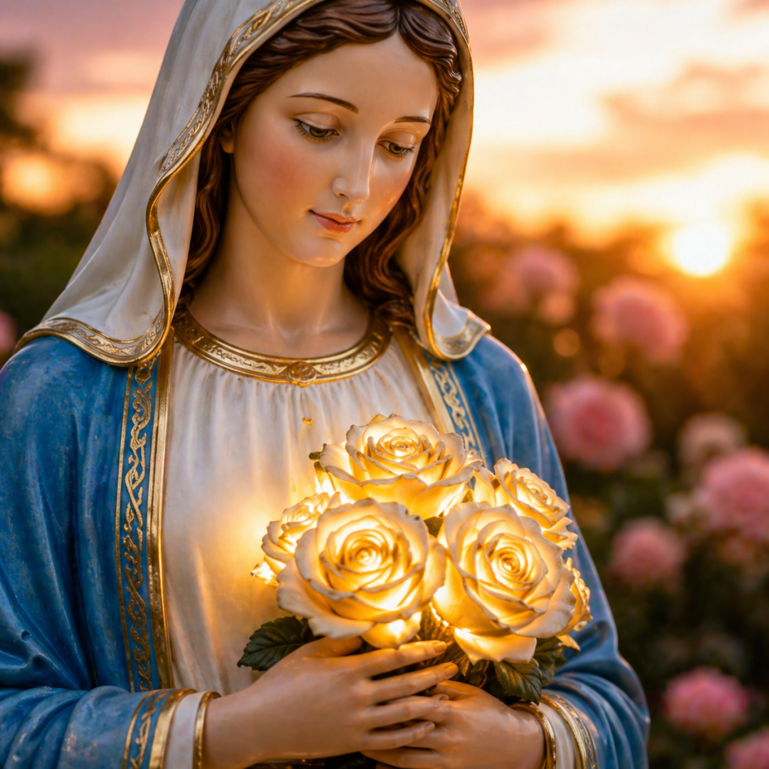 🕯️ Holy Illumination: Virgin Mary & Jesus Resin Statue Light