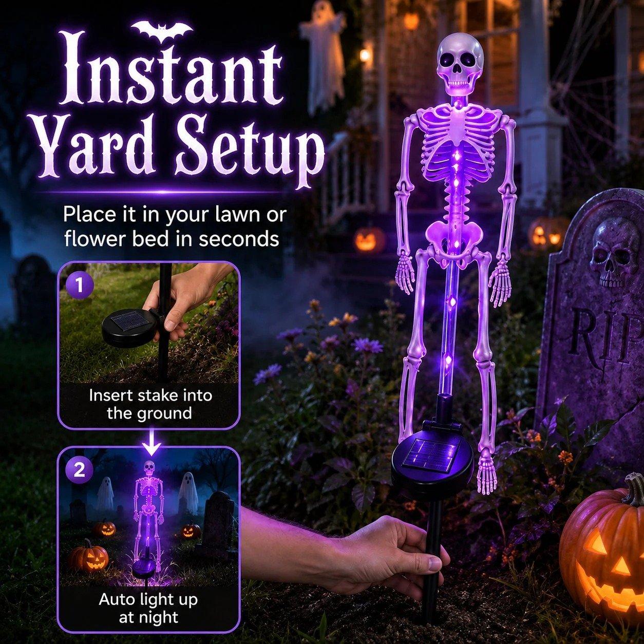💀Solar Skull Garden Stake Light