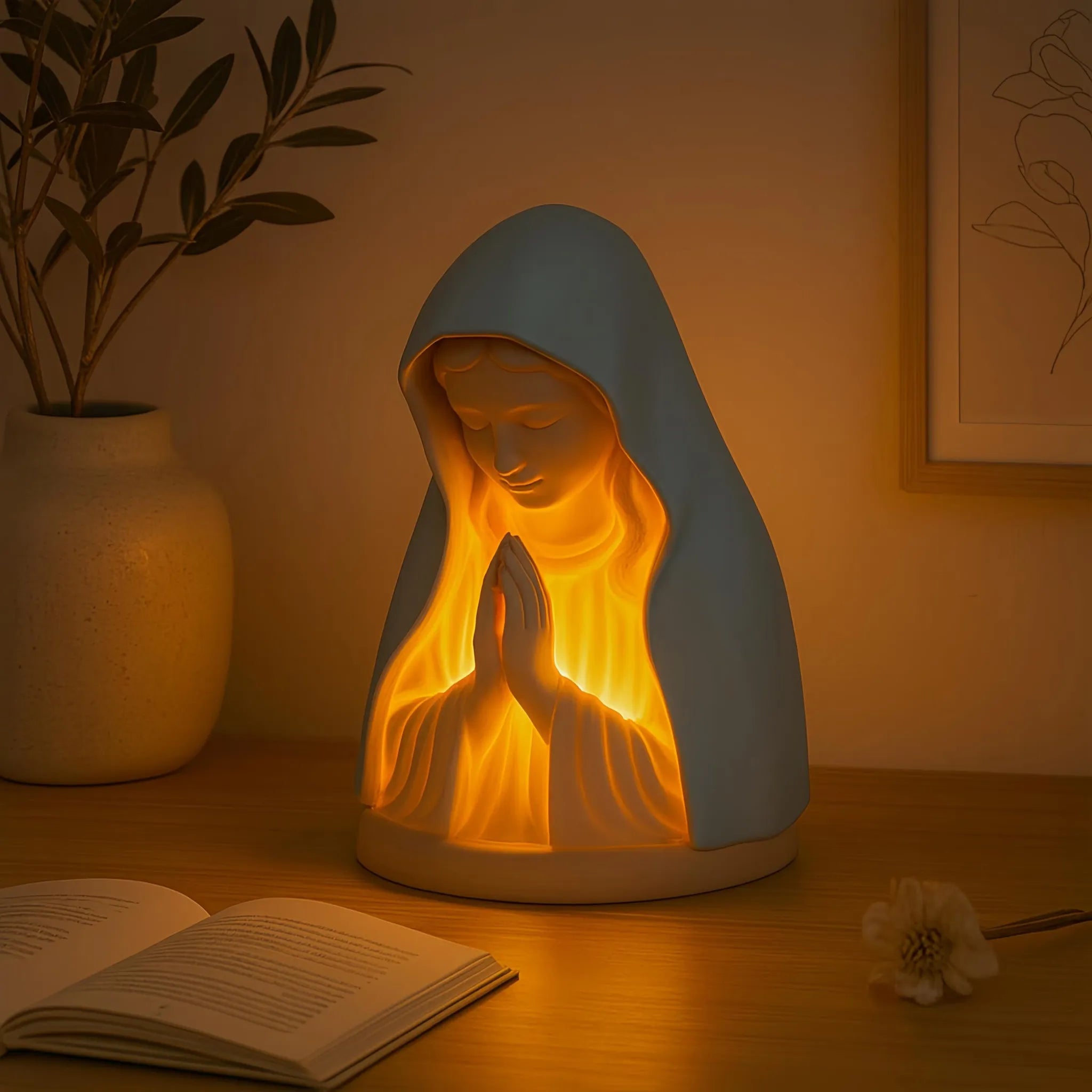 💥SAVE 49%✝️ Handmade Resin Virgin Mary Night Light – A Gentle Glow of Peace & Protection
