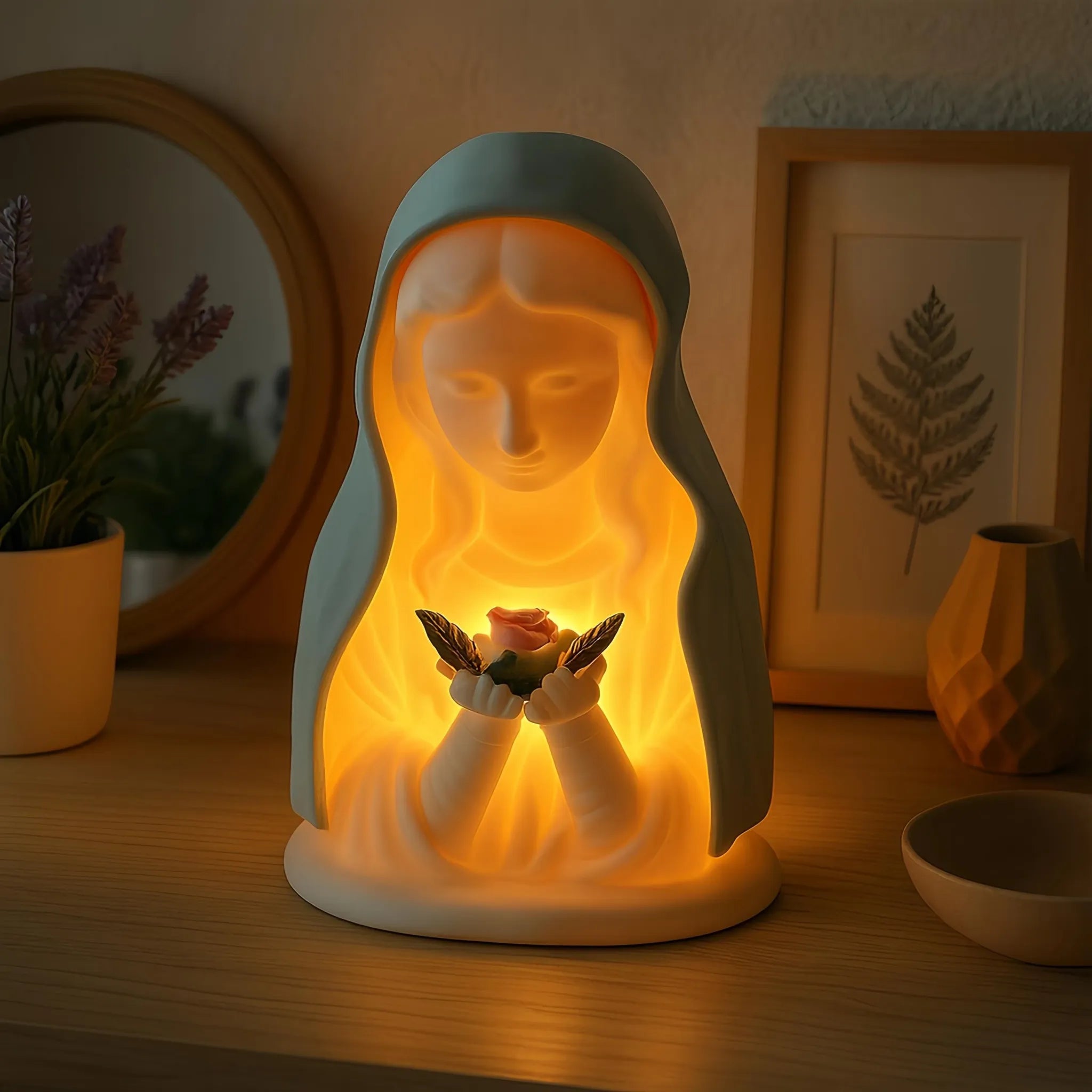 💥SAVE 49%✝️ Handmade Resin Virgin Mary Night Light – A Gentle Glow of Peace & Protection