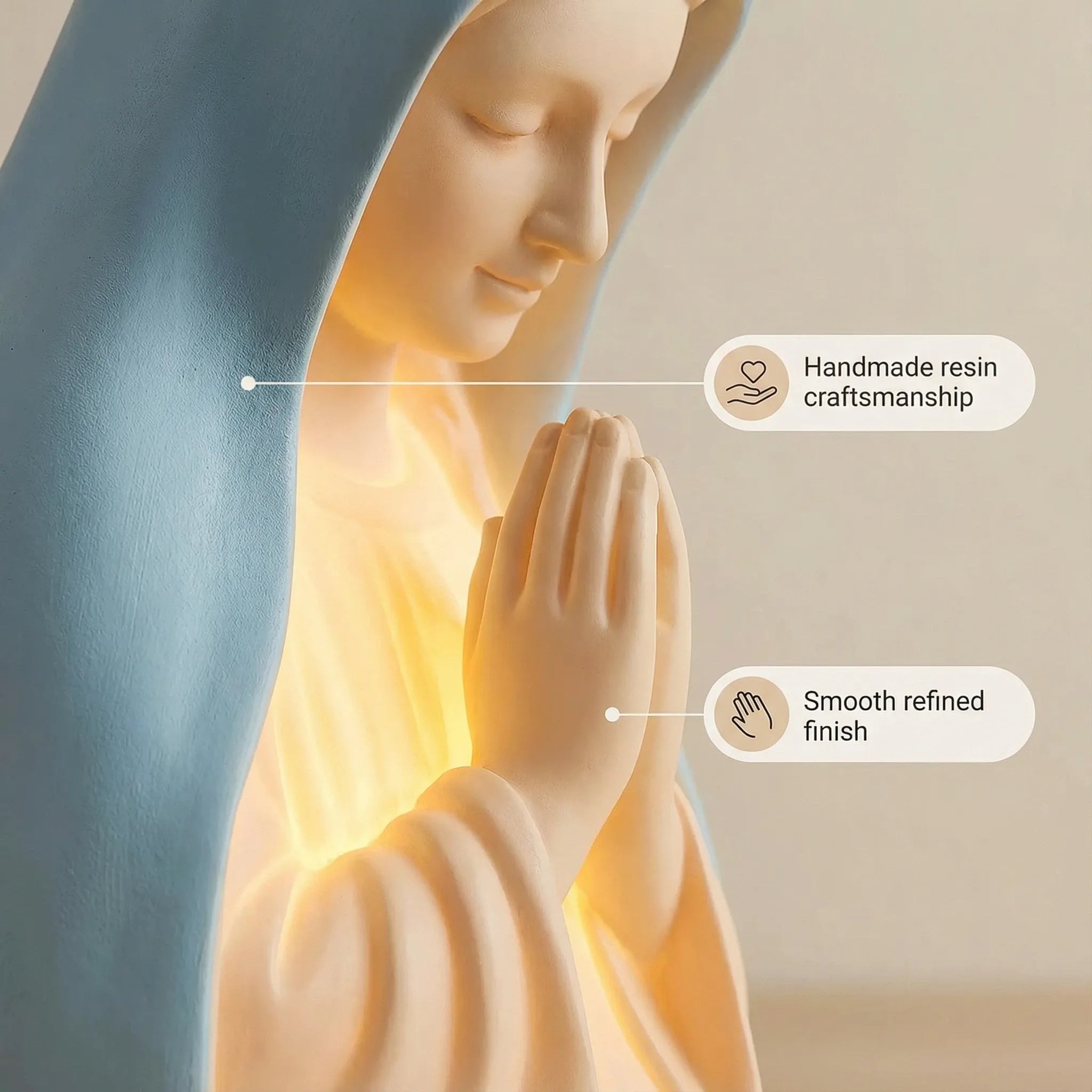 💥SAVE 49%✝️ Handmade Resin Virgin Mary Night Light – A Gentle Glow of Peace & Protection
