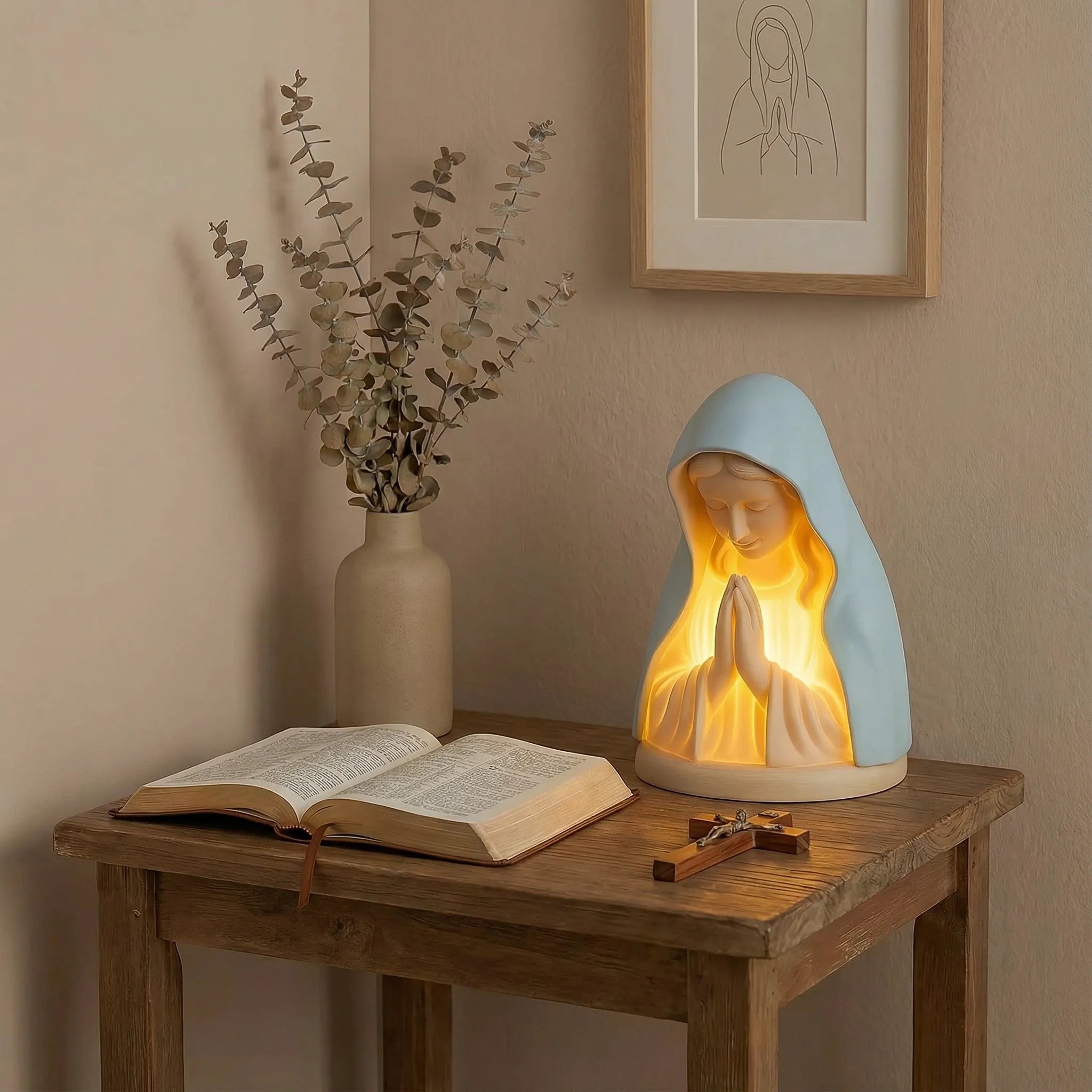 💥SAVE 49%✝️ Handmade Resin Virgin Mary Night Light – A Gentle Glow of Peace & Protection
