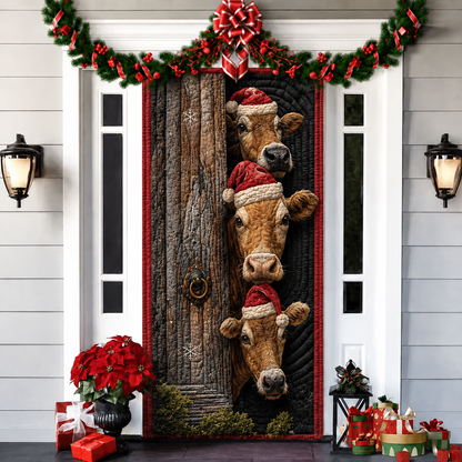 3D Christmas Front Door Cover Decoration – 18 Festive Designs | Santa, Snowman & More