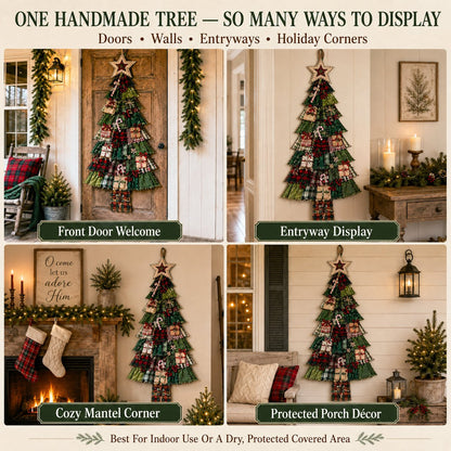 DIY Oversized Patchwork Christmas Tree Door Hanging Kit – Beginner-Friendly, All Tools & Guide Included
