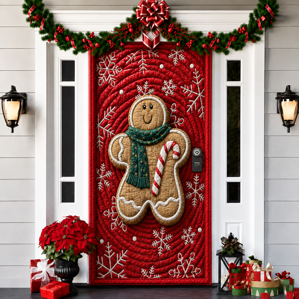 3D Christmas Front Door Cover Decoration – 18 Festive Designs | Santa, Snowman & More