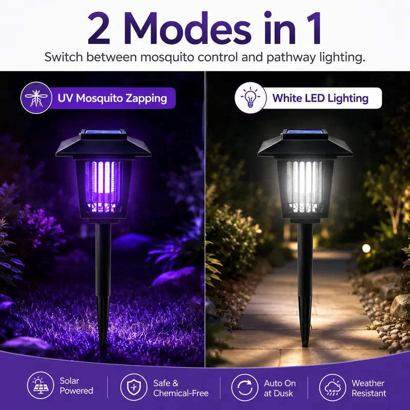 Outdoor Solar LED Mosquito Killer carden Lamp-Best Stinger for Mosquitoes/Moths/Flies