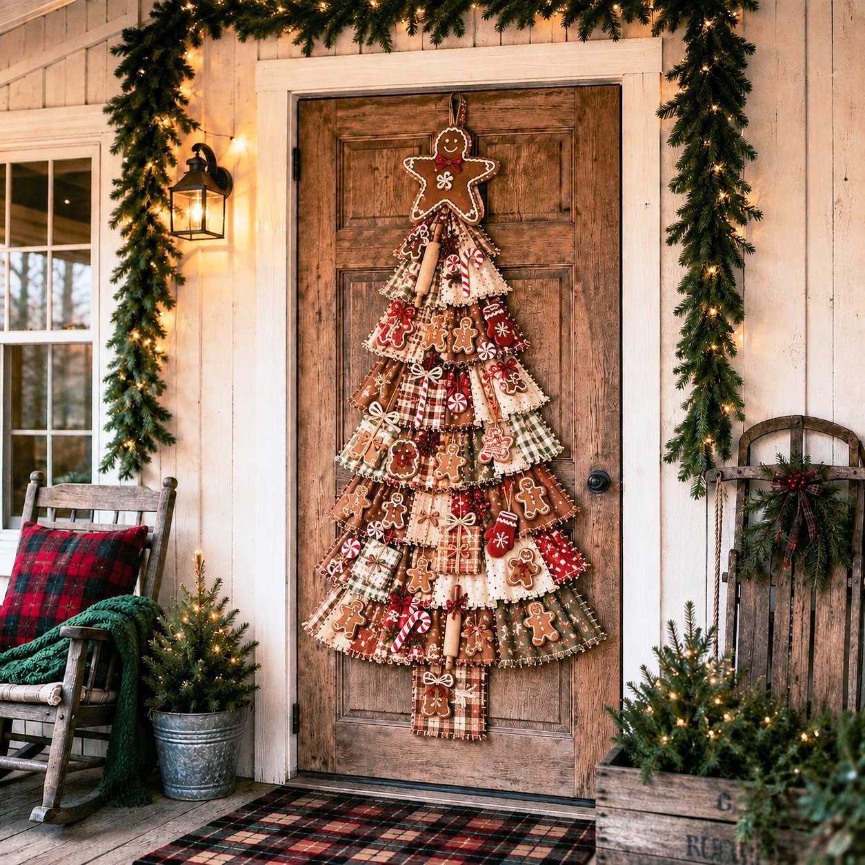 DIY Oversized Patchwork Christmas Tree Door Hanging Kit – Beginner-Friendly, All Tools & Guide Included