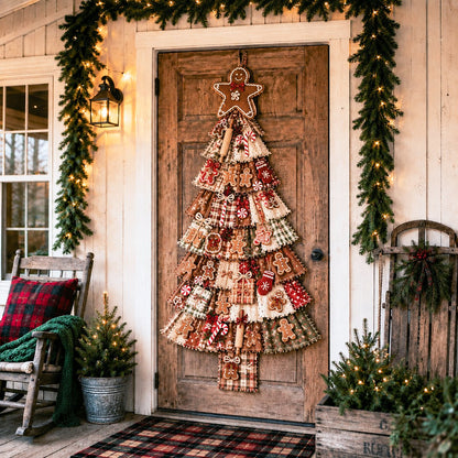 DIY Oversized Patchwork Christmas Tree Door Hanging Kit – Beginner-Friendly, All Tools & Guide Included
