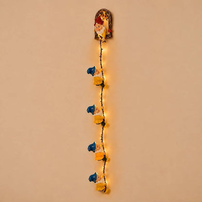 Christmas Gnome String Lights – Climbing Gnome Wall Hanging LED Decor