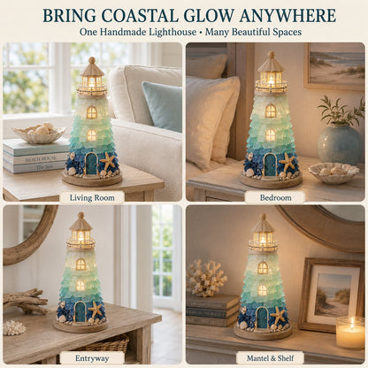 DIY Sea Glass Lighthouse Kit – LED Coastal Craft Decoration