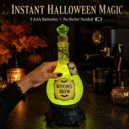 🔥Last Day 49% OFF 🧙✨Lighted Witches’ Brew Poison Bottle Glitter Globe