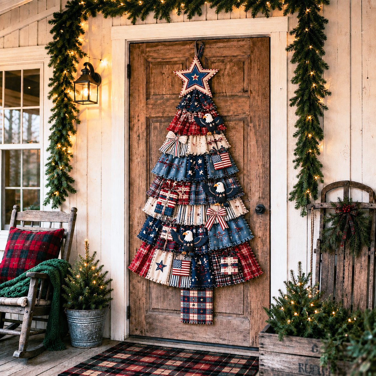 DIY Oversized Patchwork Christmas Tree Door Hanging Kit – Beginner-Friendly, All Tools & Guide Included