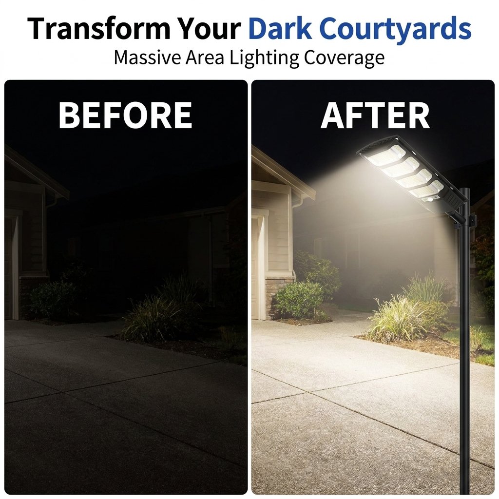 🌞 Solar Powered Backyard Flood Light - 400W 192 LED ⚡ with Motion Sensor & IP65 Waterproof 🛡️