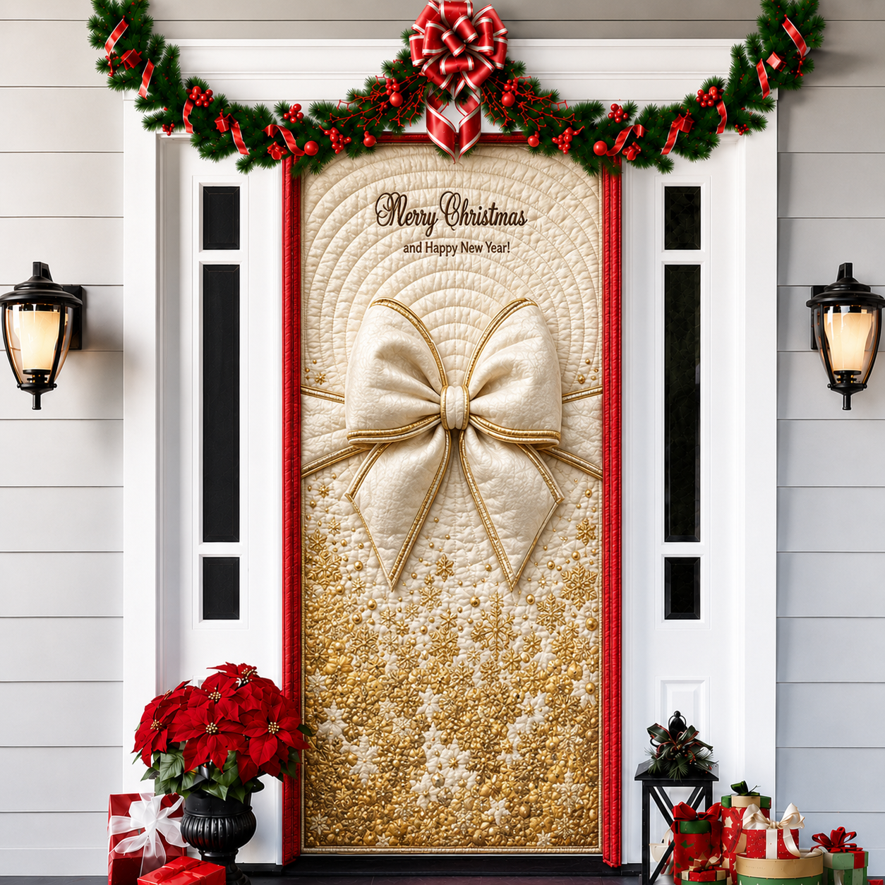 3D Christmas Front Door Cover Decoration – 18 Festive Designs | Santa, Snowman & More