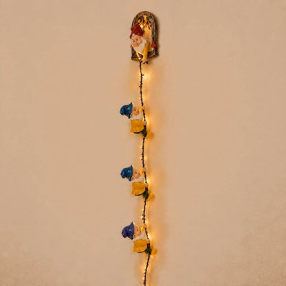 Christmas Gnome String Lights – Climbing Gnome Wall Hanging LED Decor