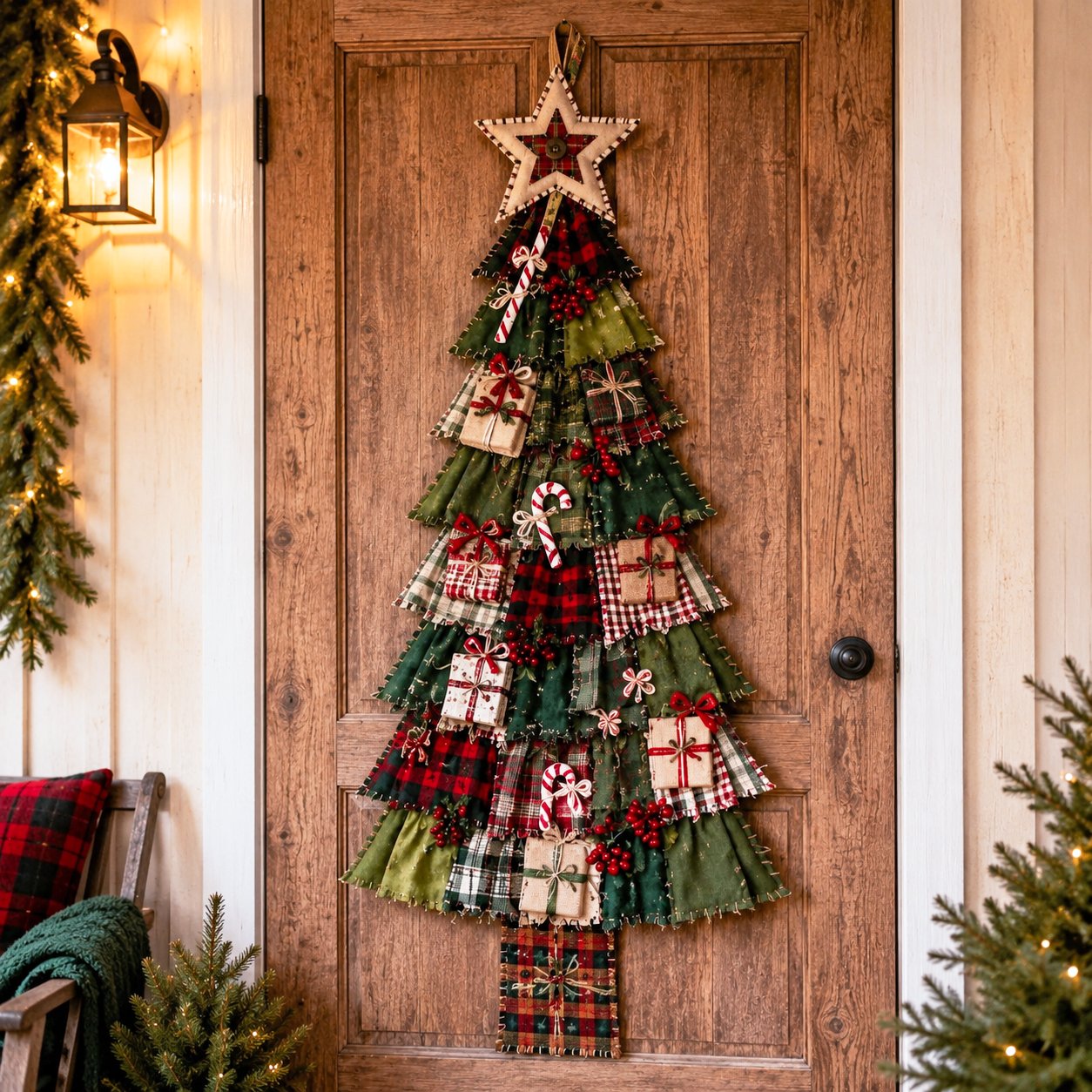 DIY Oversized Patchwork Christmas Tree Door Hanging Kit – Beginner-Friendly, All Tools & Guide Included