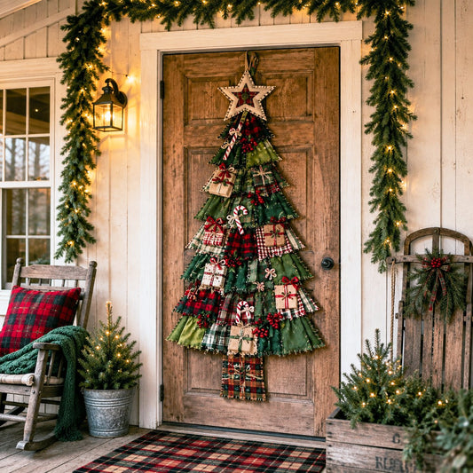 DIY Oversized Patchwork Christmas Tree Door Hanging Kit – Beginner-Friendly, All Tools & Guide Included