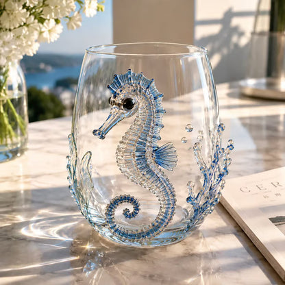 Artisanal 3D Ocean Creature Glass | Blue Ringed Octopus & Sea Life Glassware