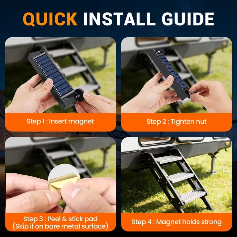 Magnetic Solar RV Step Lights Outdoor Waterproof IP65
