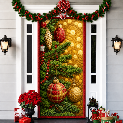 3D Christmas Front Door Cover Decoration – 18 Festive Designs | Santa, Snowman & More