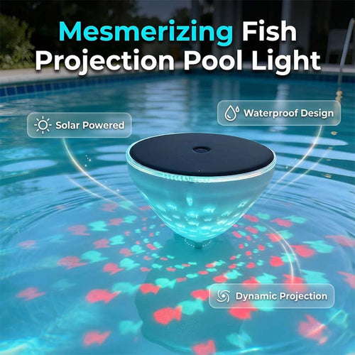 🔥Summer Sale 50% OFF🐟✨ Solar Floating Pool Light with Fish Projection 🌊💡