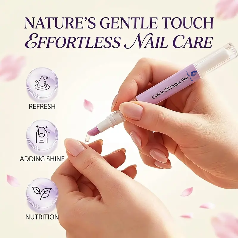 3-in-1 Cuticle Care Pen – Cuticle Oil, Ceramic Cuticle Pusher & Nail Care Tool for Dry Cuticles & Hangnails