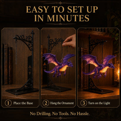 🔥Last Day 49% OFF -🏰Glowing Dragon Hanging Bookshelf Light