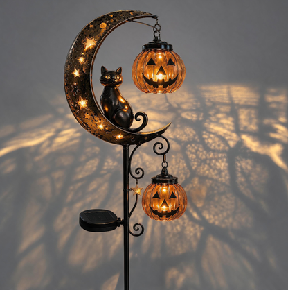 Solar Black Cat Garden Stake Light | IP65 Waterproof Halloween Outdoor Decor