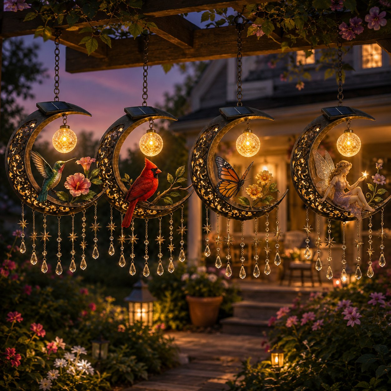 Enchanted Moon Solar Garden Lights – Solar Powered Hanging Decor