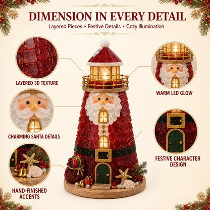 DIY Lighted Christmas Lighthouse Kit | Sea Glass-Style Pieces, LED Lights & 5 Festive Styles