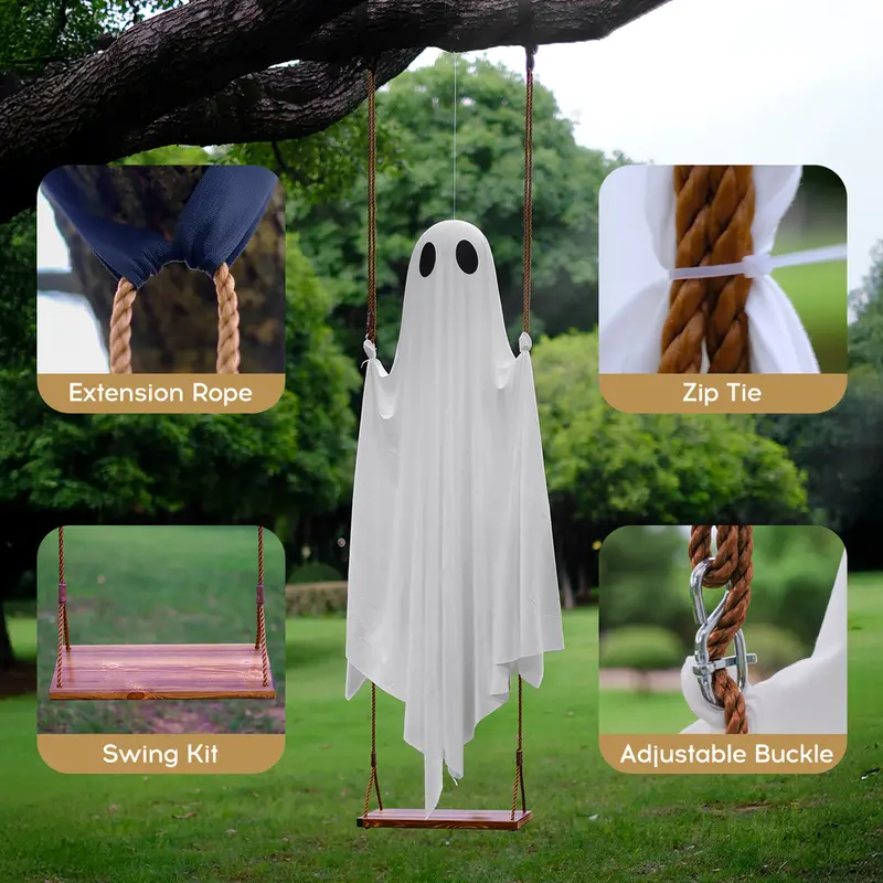👻 49% OFF Today – Glowing Ghost Swing for Porch, Yard & Outdoor Halloween Decor