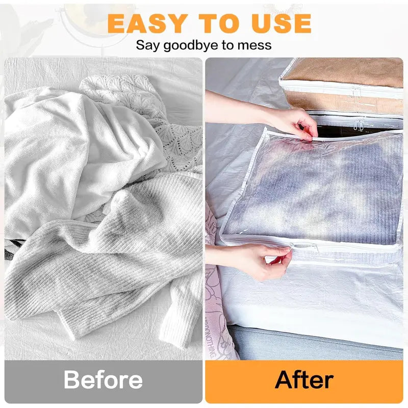 70% OFF📦Large Heavy-Duty Clear Zippered Storage Bags Plastic Sweater Storage Bags with Zipper