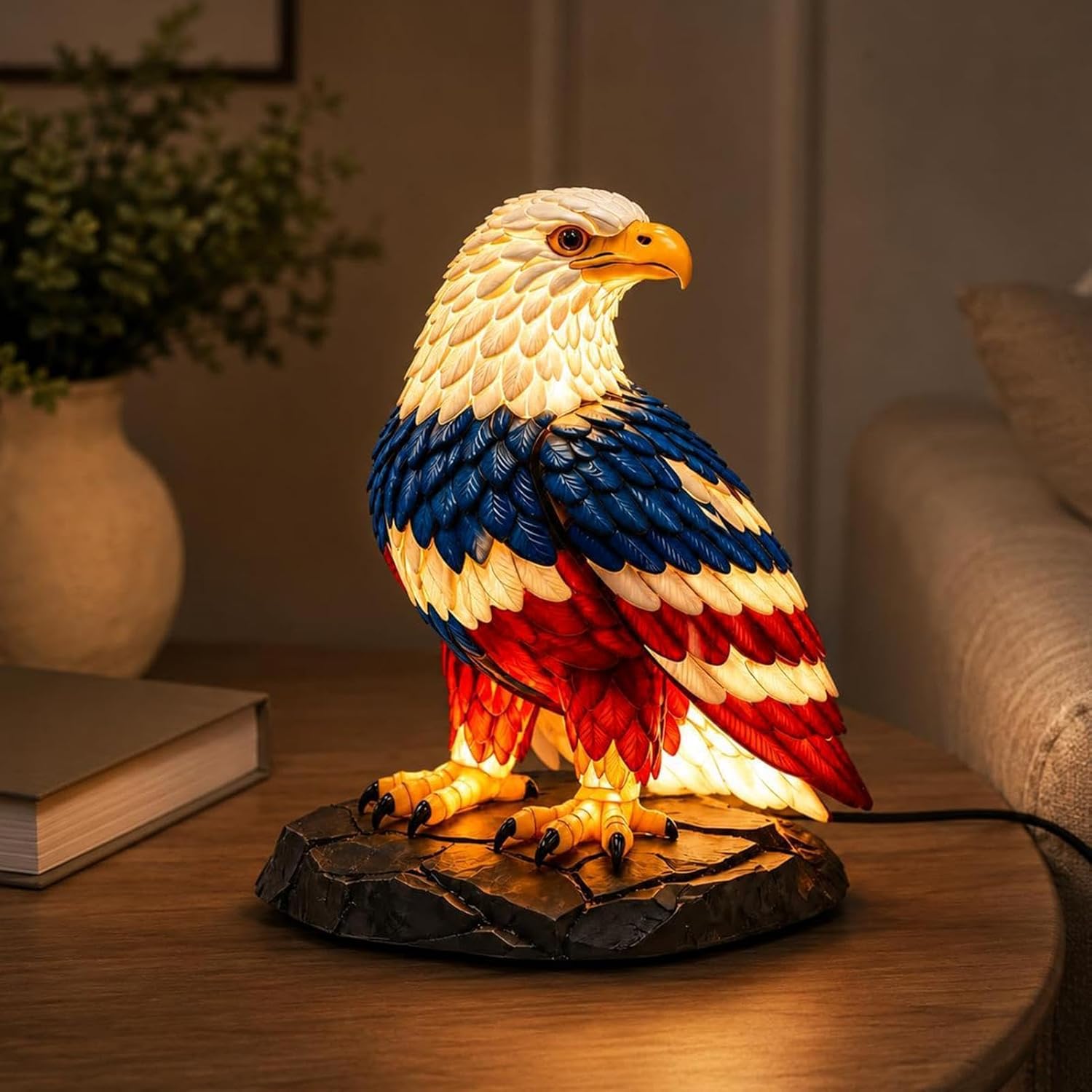 ⚡️Independence Day 49% OFF🦅🌙U.S. 250th Eagle Stained Glass Table Lamp✨