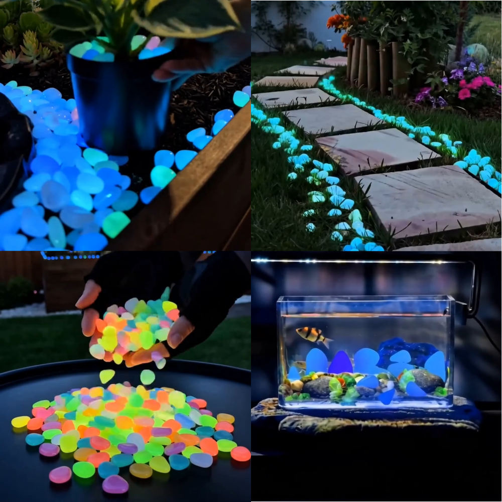 🌈Colorful Glow-in-the-Dark Garden Stones🔥