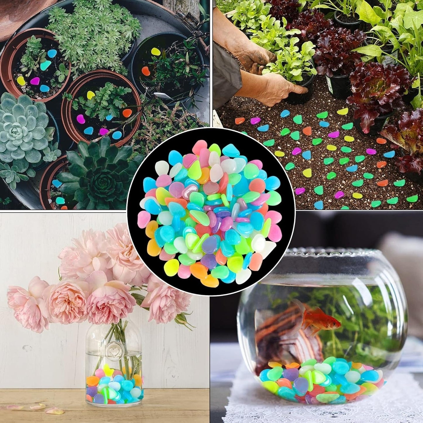 🌈Colorful Glow-in-the-Dark Garden Stones🔥